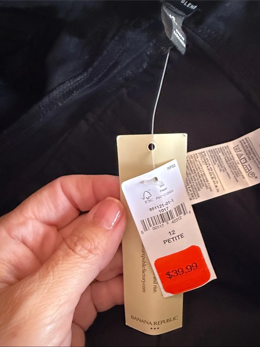 Banana Republic Black Wide-Leg Chinos